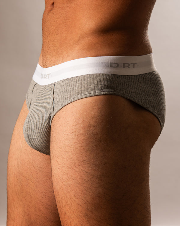 Ribbed Cotton Grey Brief