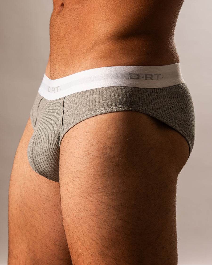 Ribbed Cotton Grey Brief
