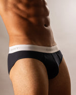 Ribbed Cotton Navy Brief