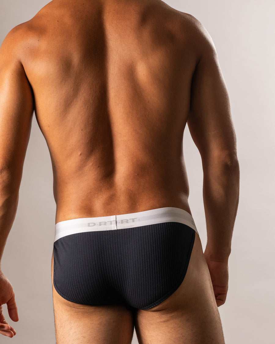 Ribbed Cotton Navy Sports Brief