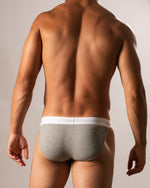 Ribbed Cotton Grey Sports Brief